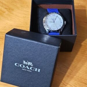 Coach Blue Silver Analog Watch